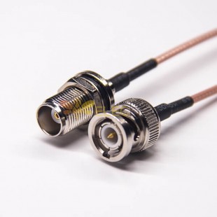 Coaxial Cable RG316 TNC Front Blukhead Waterproof Female to BNC to Straight Male 10cm