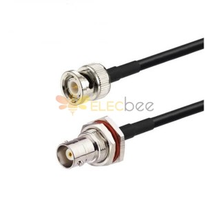 RF Cable Mâle Femme BNC à BNC Bulkhead RG58 Pigtail RF Coaxial Cable 10CM