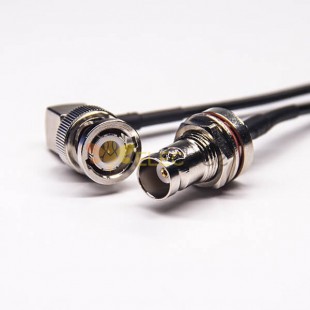 20 piezas Cable coaxial RF macho hembra RG174 Cable con BNC ángulo recto a BNC recto 10cm