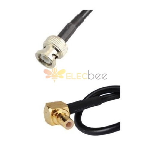 SMB Male Right Angle To BNC Male 30cm Cable RG174