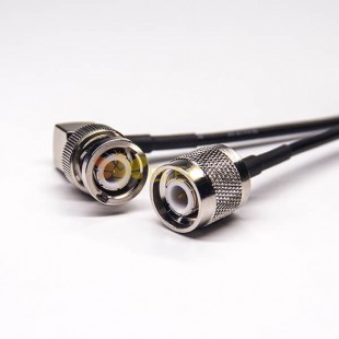 TNC Erkek - BNC Erkek Kablo 90 Derece RF Koaksiya Kablo Montajı RG174 10 cm