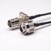 TNC Straight Plug to BNC Female Flange Mount RF Coaxial Cable 10cm