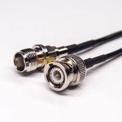 TNC to BNC Cable Male 180 Degree RG174 Cable Assembly 10cm