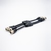 Видеокабель BNC, одна розетка на два штекера BNC RG174, кабельная сборка, 40 см