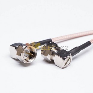 F 型同轴航空电缆 90 度焊料至棕色 75 欧姆电缆 RG179