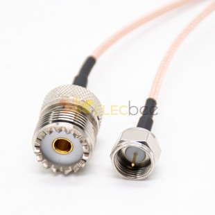RF Cable Connector Types UHF Female SO239 to F Type Male Cable Assembly RG316 15cm