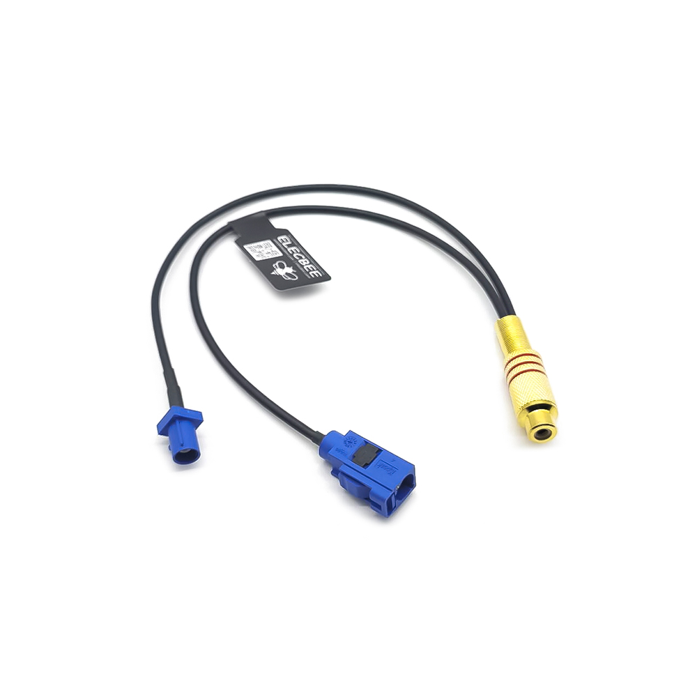 2 en 1 cable RCA con Fakra C Plug macho y hembra cable de extensión RG174 20cm