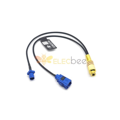 2 Into 1 câble RCA avec Fakra C Plug Male and Female Extension Cable RG174 20cm