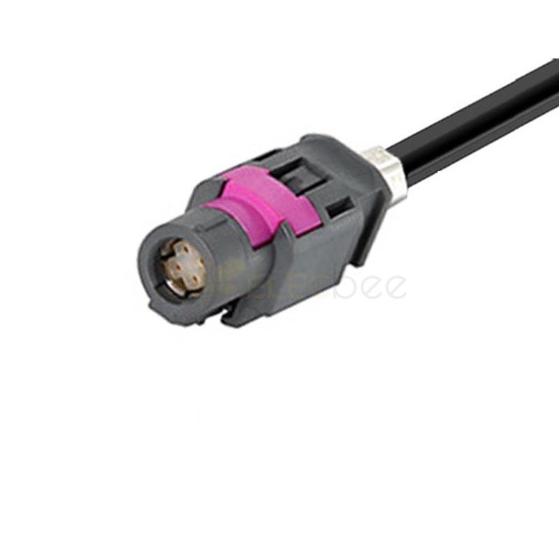 HSD LVDS A Plug Straight to Z Plug 90 Degree Vehicle Camera Extension Cable Assembly 50CM Length
