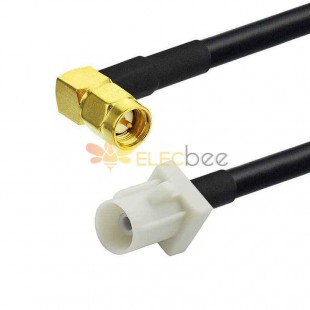 Fakra SMB B Code Male Connector Short Version to SMA Right Angle Male Radio Signal Vehicle Cable Adapter RG174 50cm