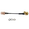 Cable Assembly Farka I Threaded Straight Male to MCX Male Plug Right Angle Vehicle Extension 10cm 1.13 Cable