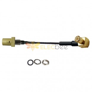 Cable Assembly Kurry K Threaded Straight Male to MCX Male Plug Right Angle Vehicle Extension 10cm 1.13 Cable