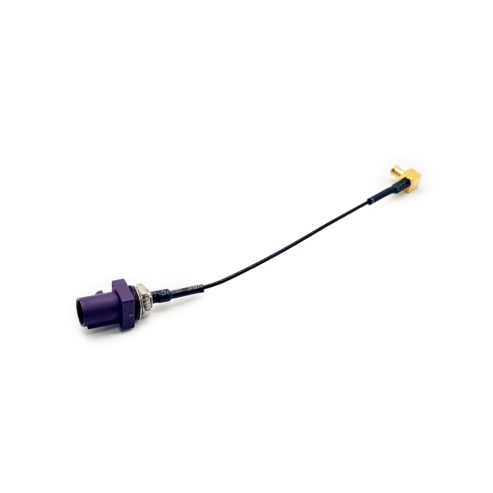 FAKRA Cable Assembly Fakra D Straight Male Threaded to MCX Male Plug Right Angle Vehicle Extension 10cm 1.13 Cable