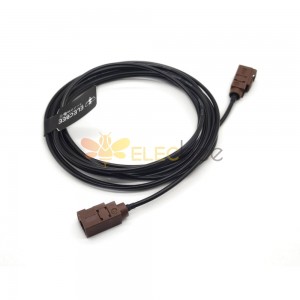 Fakra Female to Female Car Antenna Extension Cable,Fakra F Brown Pigtail Cable 3m