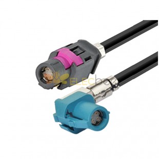 HSD LVDS A Plug Straight to Z Plug 90 Degree Vehicle Camera Extension Cable Assembly 50CM Length