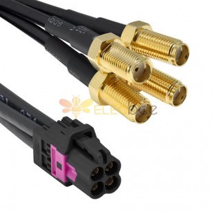 Mini Fakra A Type Jack 4 in 1 A Code to SMA Plug Female 4 Ports Vehicle Car Extension Cable Assembly