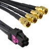 Mini Fakra A Type Jack 4 in 1 Black A Code to SMA Plug Male 4 Ports Universal Vehicle Car Coaxial Cable Assembly تخصيص