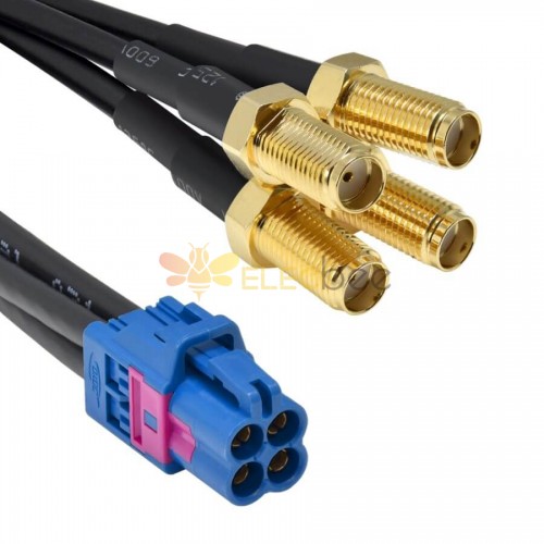Mini Fakra A Tipo Jack 4 in 1 Codice C a SMA Plug Female 4 Ports Vehicle Car Extension Cable Assembly