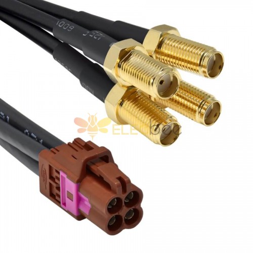 Mini Fakra A Tipo Jack 4 in 1 Codice F a SMA Plug Female 4 Ports Vehicle Car Extension Cable Assembly