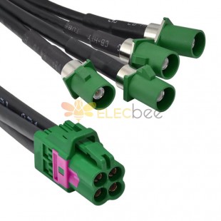 Mini Fakra A Type Jack 4 in 1 to Fakra Plug 4 Ports E Code Cable قم بتخصيص