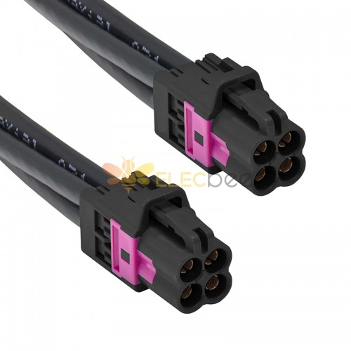 Mini Fakra A Type Jack A Code Black Four Ports Female Fakra Connector Cable Assembly Coaxial Customize