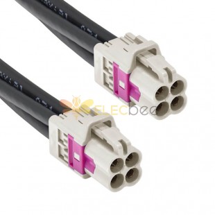 Mini Fakra A Type Jack B Code White Four Ports Female Fakra Connector Coaxial Cable Assembly Customize