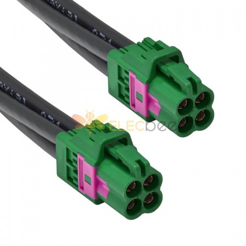 Mini Fakra A Tipo Jack E Código Cuatro puertos Conector hembra Fakra Conjunto de cable coaxial Personalizar