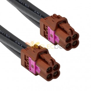 Mini Fakra A Type Jack F Code Four Ports Female Fakra Connector Coaxial Cable Assembly Customize