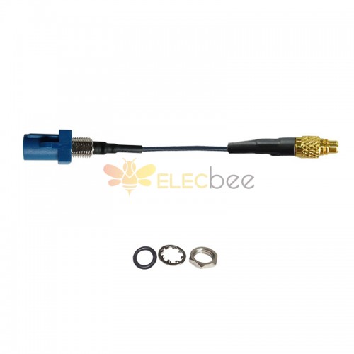 Синяя прямая вилка с резьбой Fakra C, штекер MMCX, штекер, соединительный кабель для подключения к транспортному средству, кабель 1,13