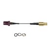 Threaded Fakra D Code Straight Male to MCX Male Plug Vehicle Extension Cable Assembly RG113 Cable 10cm