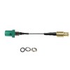 Threaded Fakra E Green Straight Male to MCX Male Plug Vehicle Extension Cable Assembly RG113 Cable 10cm