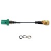 Threaded Fakra E Green Straight Plug Male to MMCX Male R/A Vehicle Connection Extension Cable Assembly 1.13 Cable