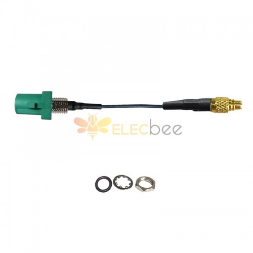 Зеленая прямая вилка Fakra E с резьбой, штекер к MMCX, штекер, соединительный кабель для подключения к транспортному средству, кабель 1,13