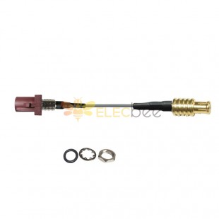 Threaded Fakra F Brown Straight Male to MCX Male Plug Vehicle Extension Cable Assembly RG113 Cable 10cm