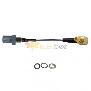 Threaded Fakra Gray G Straight Plug Male to MMCX Male R/A Vehicle Connection Extension Cable Assembly 1.13 Cable