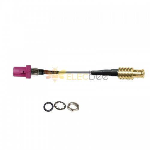 Roscado Fakra H rosa recto macho a MCX macho enchufe vehículo extensión Cable montaje RG113 Cable 10cm