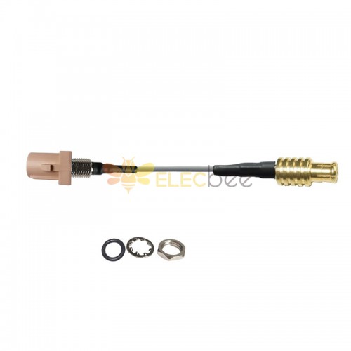 Резьбовой Fakra I Beige Straight Male to MCX Male Plug Автомобильный удлинительный кабель в сборе RG113 Кабель 10 см