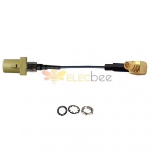 Threaded Fakra K Kurry Straight Plug Male to MMCX Male R/A Vehicle Connection Extension Cable Assembly 1.13 Cable
