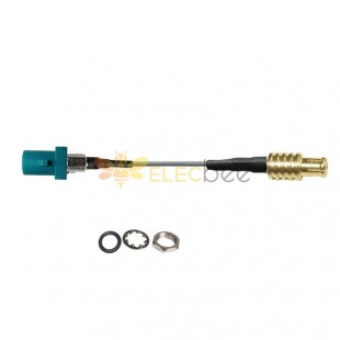 Threaded Fakra Z Waterblue Straight Male to MCX Male Plug Vehicle Extension Cable Assembly RG113 Cable 10cm