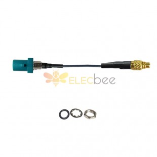 Threaded Fakra Z Waterblue Straight Plug Male to MMCX Male Vehicle Connection Extension Cable Assembly 1.13 Cable