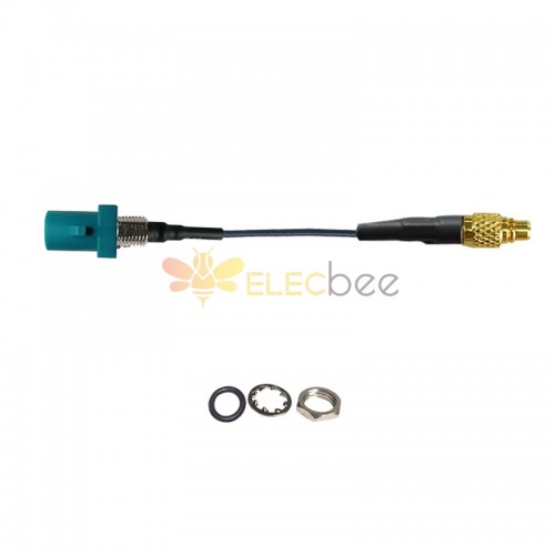 Roscado Fakra Z Waterblue Enchufe recto Macho a MMCX Macho Conexión de vehículo Cable de extensión Asamblea 1.13 Cable