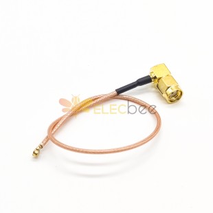 Angled RP SMA Male to UFL-3 with RG178,170mm Cable Harness