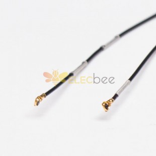 IPEX RF 电缆同轴黑色 0.81 IPEX V. 到 IPEX V. 和镀层银扣
