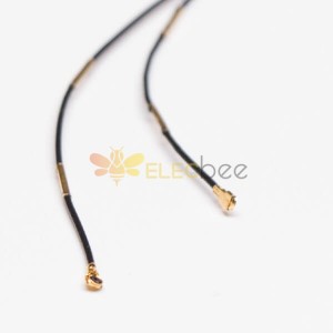 20pcs IPEX RF Coaxial Cable Manufacturers Black 0.81 with IPEX Ⅴ to IPEX Ⅴ and Gold-plated Buckle