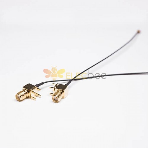 20 Stück SMA-Kabel zum Löten, abgewinkelt, mit schwarzem RF1.13-Koaxialkabel auf IPEX Ⅰ