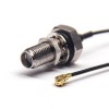 SMA Connector Cable Assembly Straight Blukhead Panel Mount to IPEX Coaxial Cable Brass/Stainless Steel