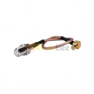 75 Ohm MCX Cable Right Angle to F Female RG316 10CM