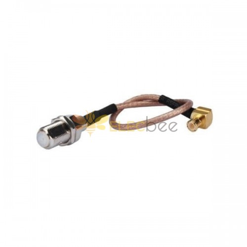 75 Ohm MCX Cable Right Angle to F Female RG316 10CM
