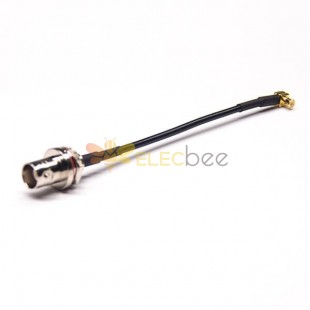 BNC to Cable rear Panel Mount Female Waterproof to MCX Right Angled with RG174 10cm