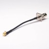 20pcs Cable BNC 4Holes Flange Straight Female 50Ohm to MCX Right Angled with RG174